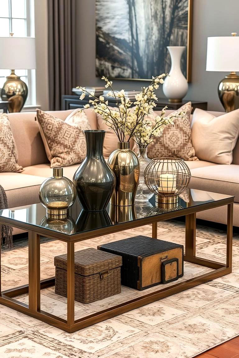 Contemporary Mixed Media - 24 Sofa Table Decor Ideas