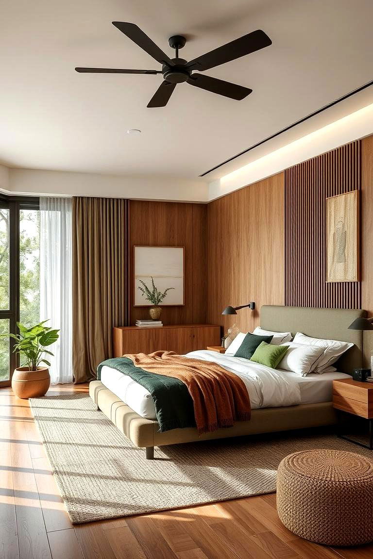 Contemporary Nature Blend - 24 Green and Brown Bedroom Ideas