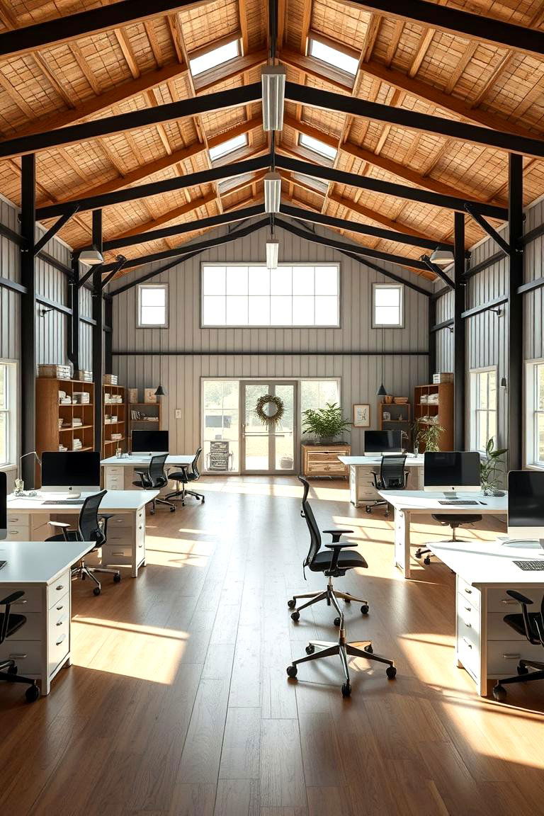 Contemporary Office Nook - 24 Pole Barn Interior Ideas