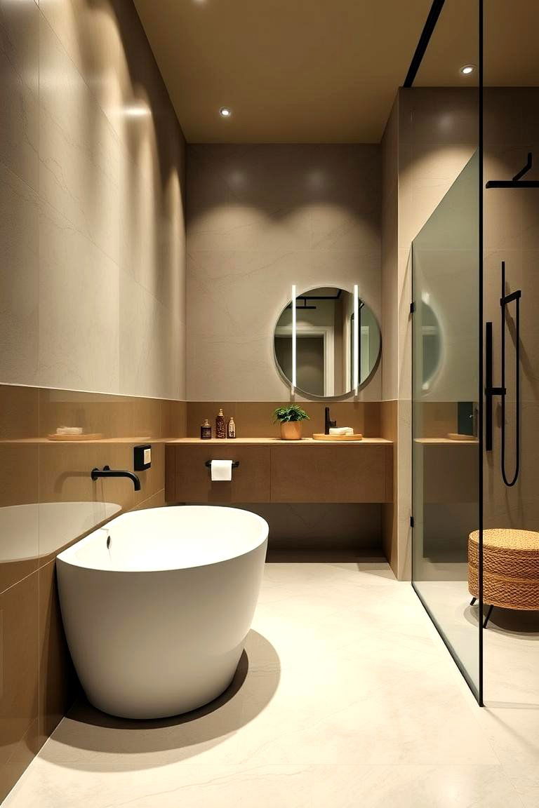 Contemporary Olive Fusion - 24 Olive Green Bathroom Ideas