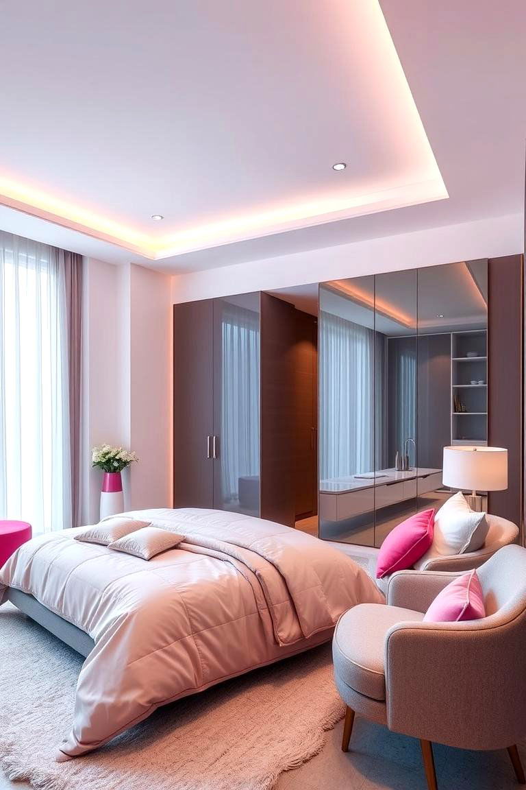 Contemporary Pink Fusion - 24 Pink Bedroom Ideas