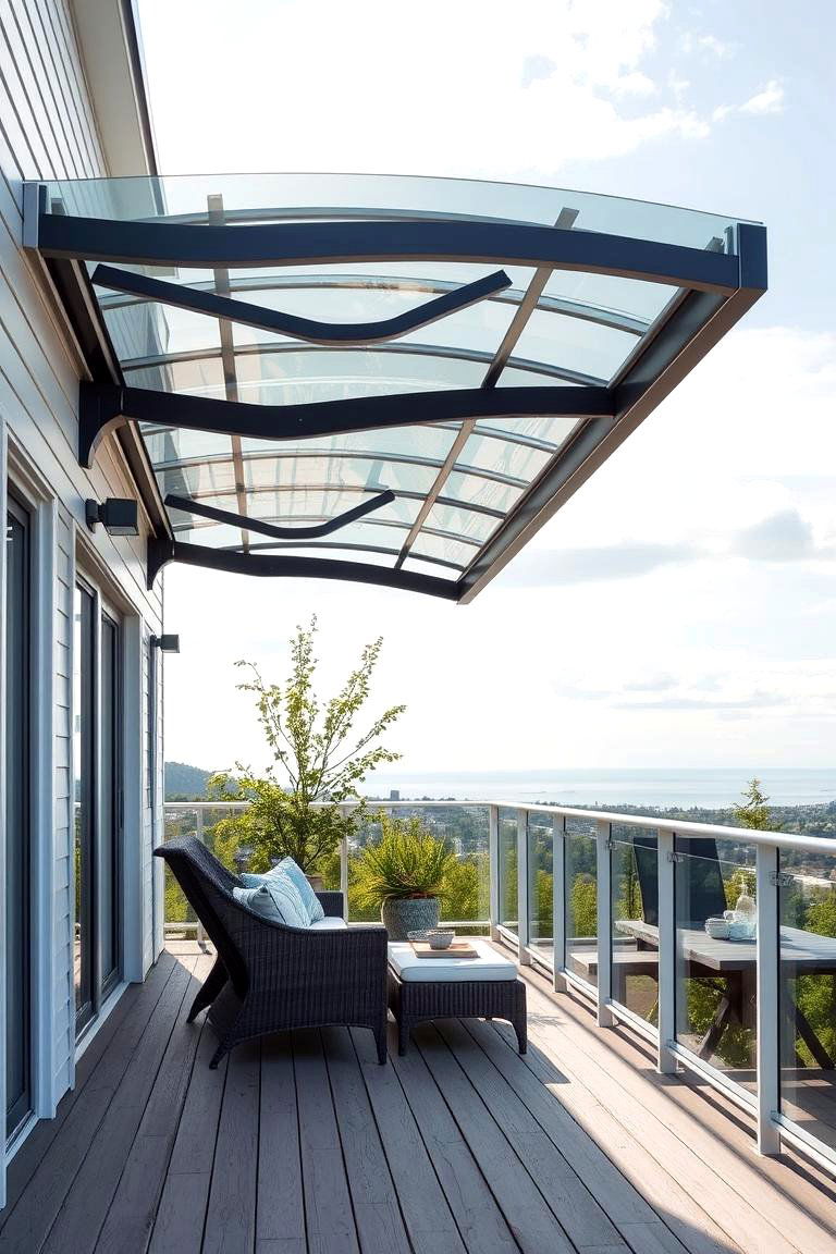 Contemporary Polycarbonate Awning - 24 Deck Awning Ideas