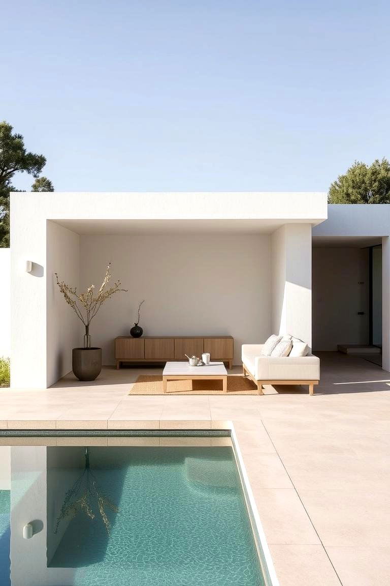 Contemporary Pool House with Minimalist Design - 24 Pool House Ideas