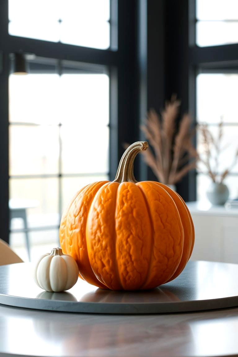 Contemporary Pumpkin Statement Piece - 24 Pumpkin Decor Ideas