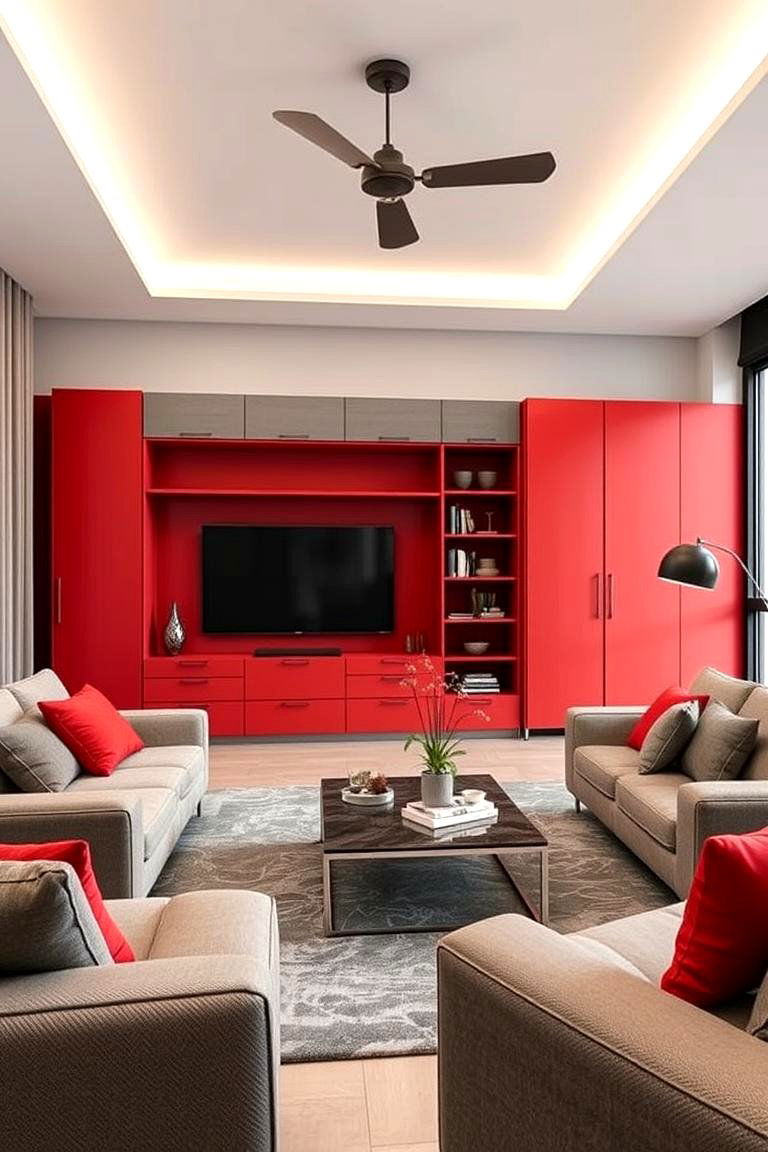 Contemporary Red and Grey Fusion - 24 Red Boy Room Ideas