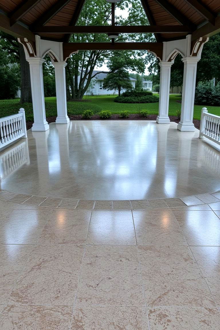 Contemporary Resin Finish - 24 Gazebo Floor Ideas