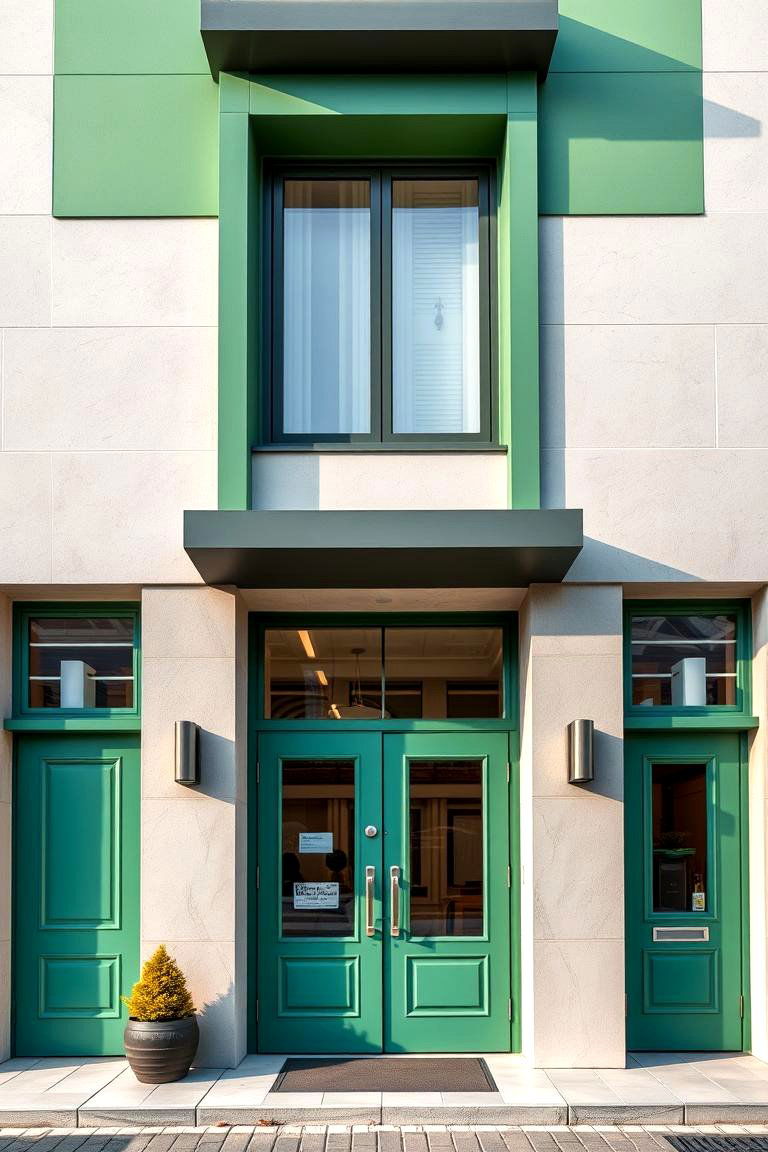 Contemporary Sage Accent - 24 Sage Green House Exterior Ideas