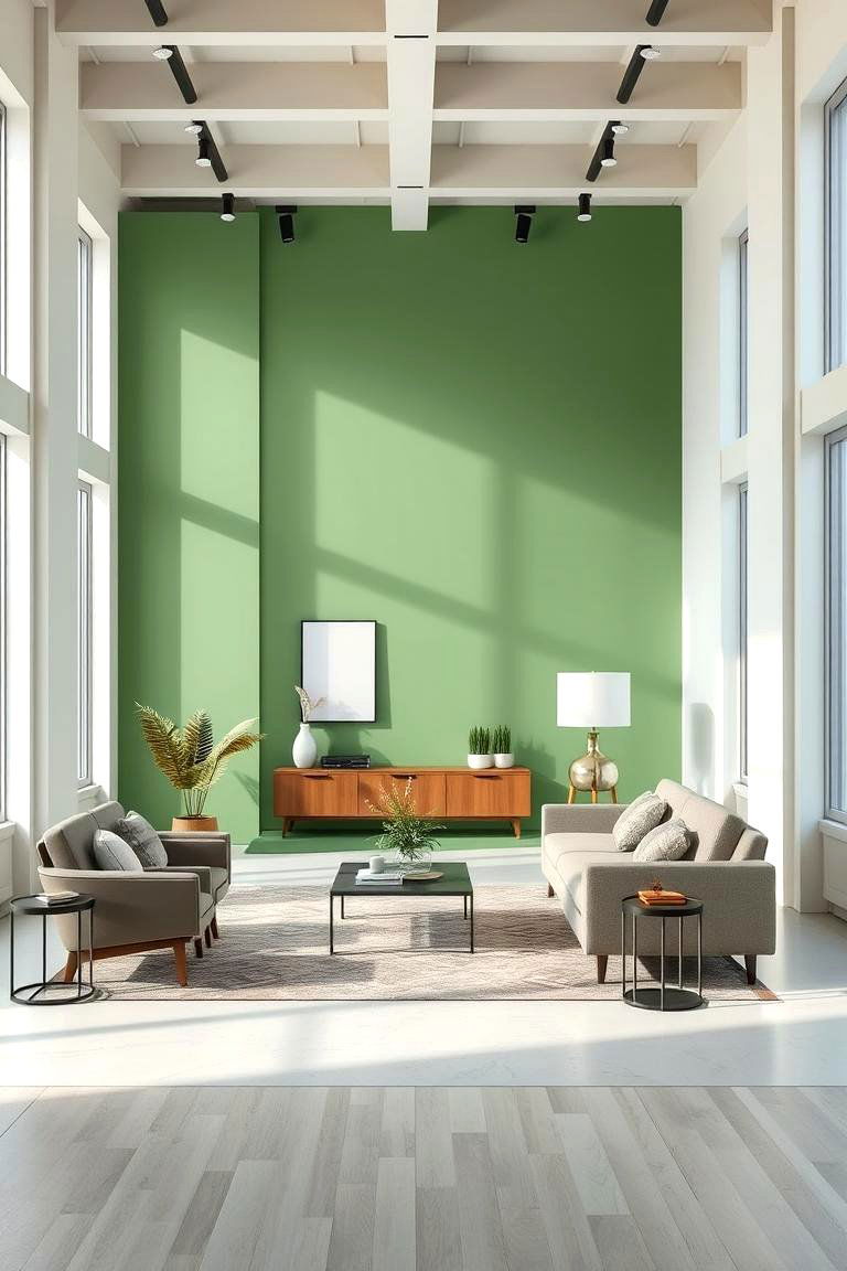 Contemporary Sage Balance - 24 Sage Green Living Room Ideas