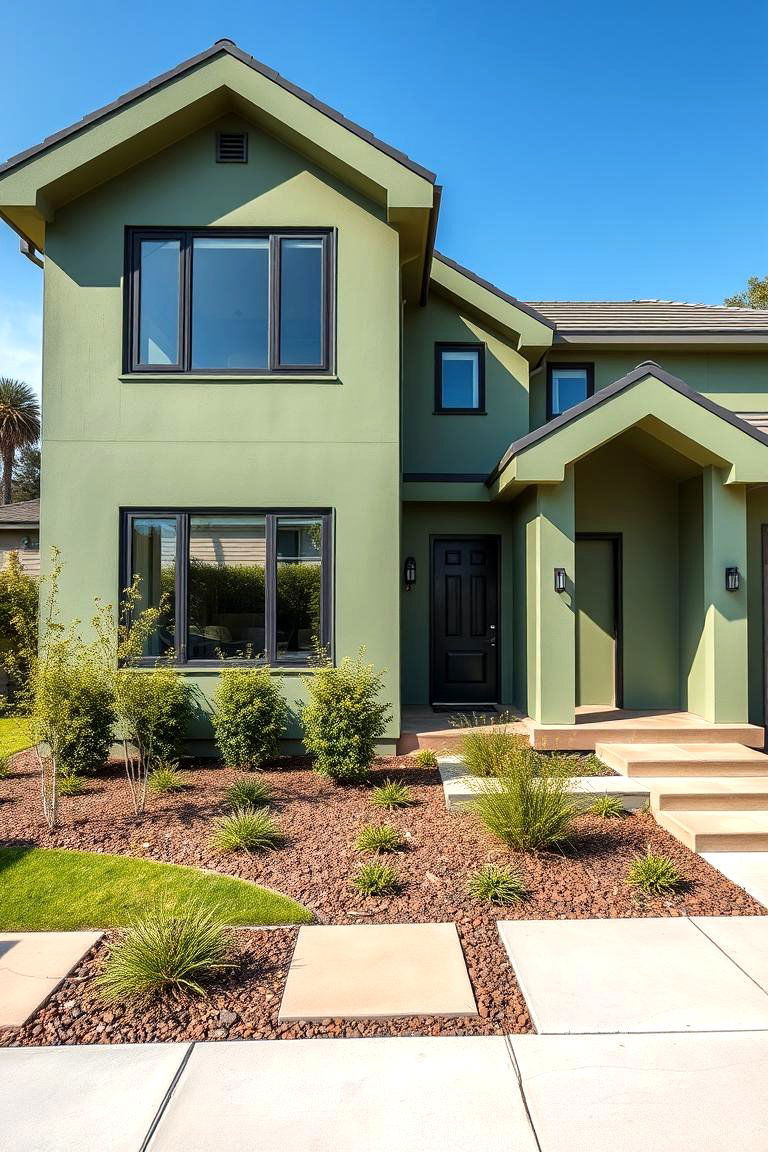 Contemporary Sage Geometrics - 24 Sage Green House Exterior Ideas