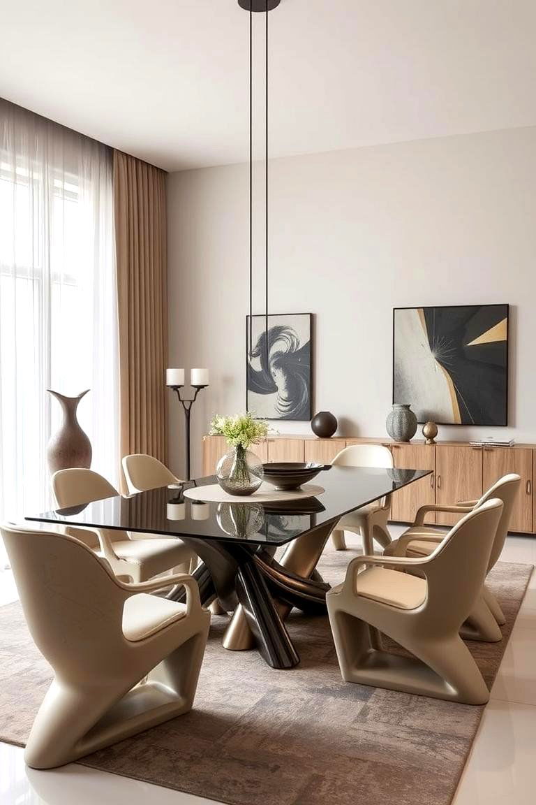 Contemporary Sculptural Furniture - 24 Glam Dining Room Ideas