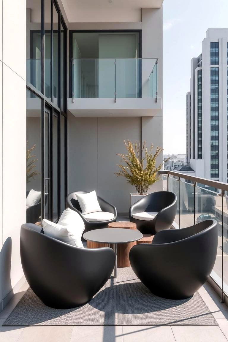 Contemporary Sculptural Seating - 24 Penthouse Balcony Ideas