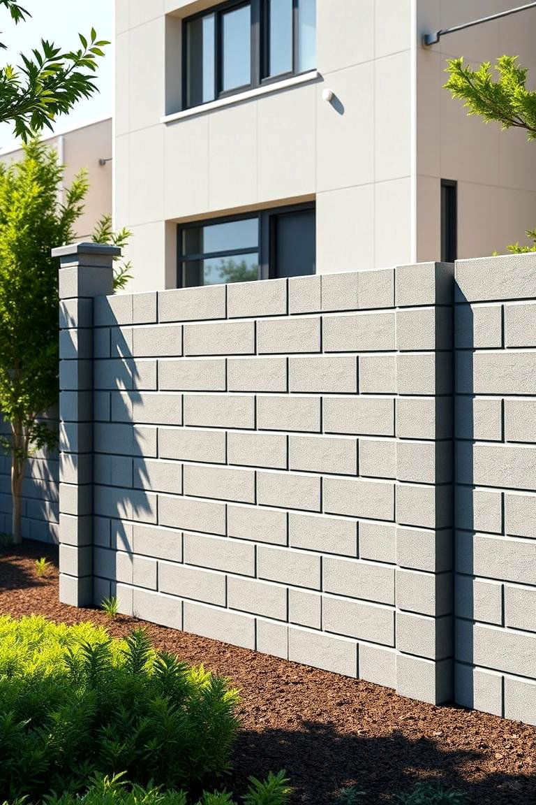 Contemporary Secure Perimeter Cinder Block Fence - 24 Cinder Block Fence Ideas