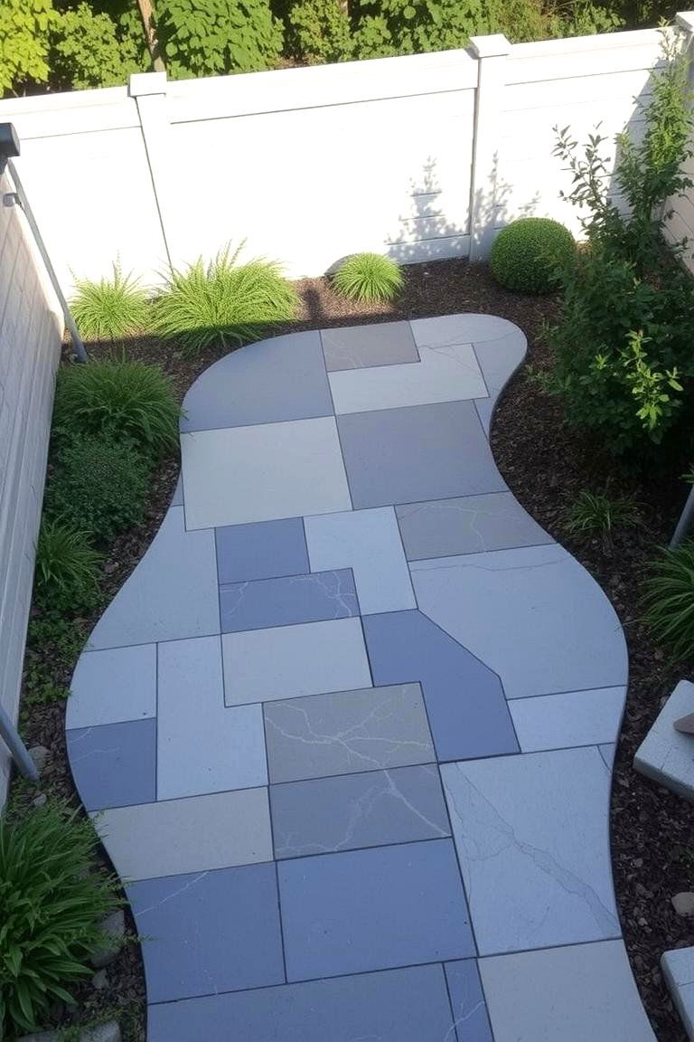 Contemporary Slate and Concrete Stamped Patio - 24 Stamped Concrete Patio Ideas