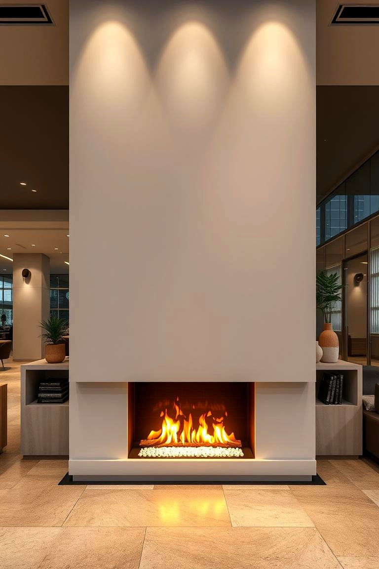 Contemporary Sleek Fireplace - 24 Small Living Room Fireplace Ideas