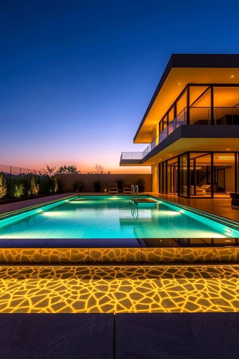 Contemporary Spool Pool with LED Lighting - 24 Spool Pool Ideas