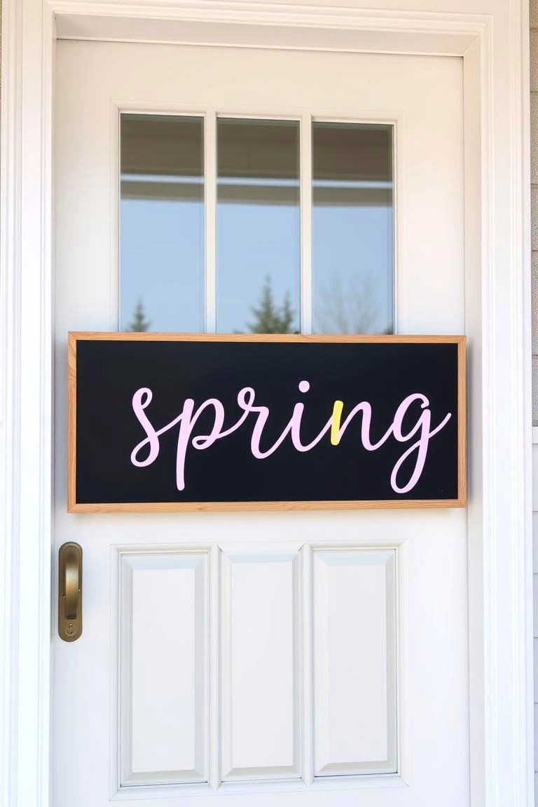 Contemporary Spring Signage - 24 Spring Front Door Decor Ideas