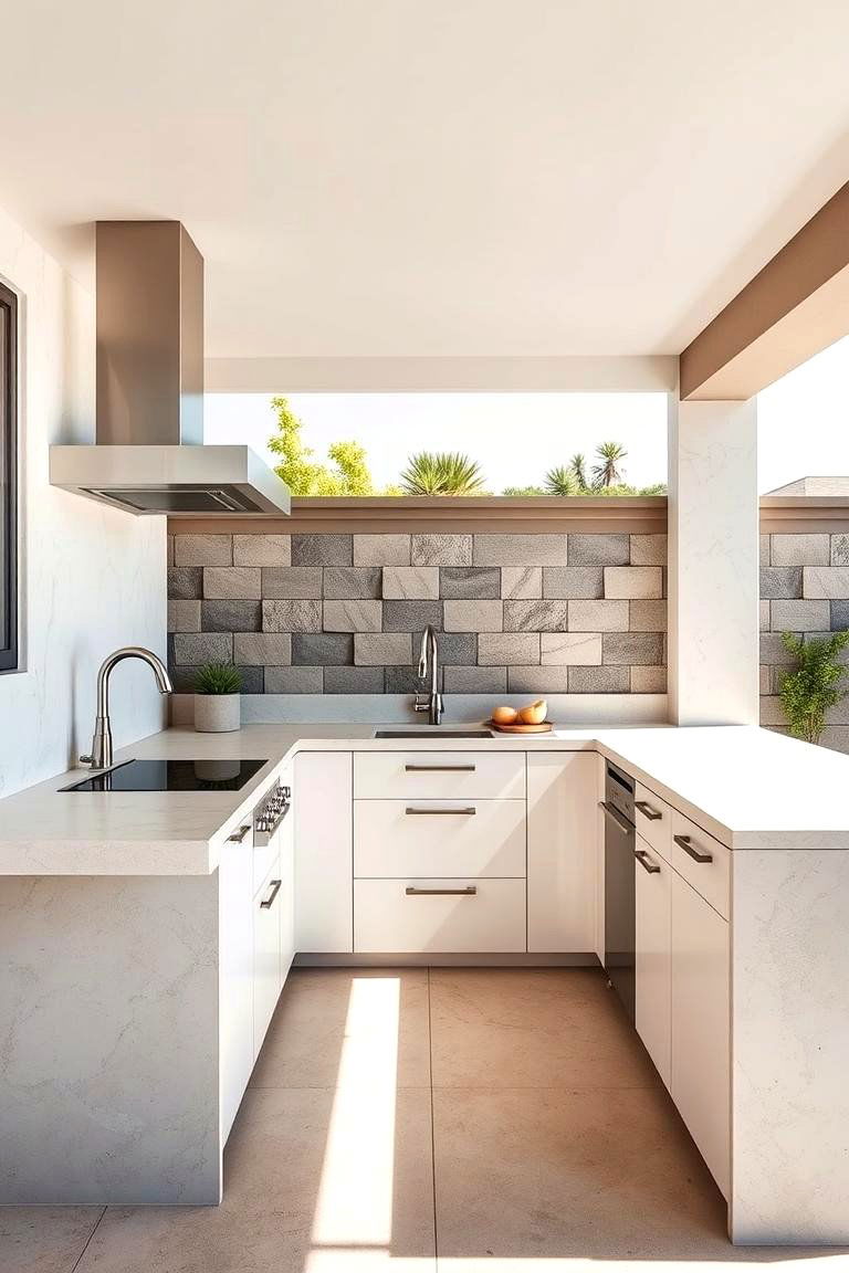 Contemporary Stucco Countertops - 24 Stucco Outdoor Kitchen Ideas
