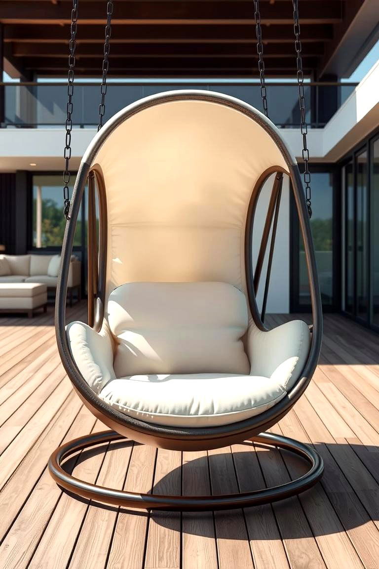 Contemporary Swing Chair - 24 Deck Furniture Ideas