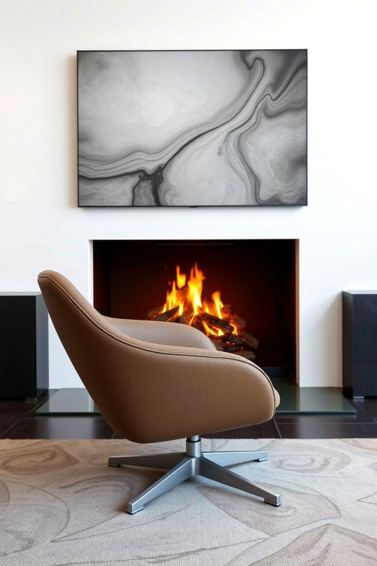 Contemporary Swivel Chair - 24 Chairs in Front of Fireplace Ideas
