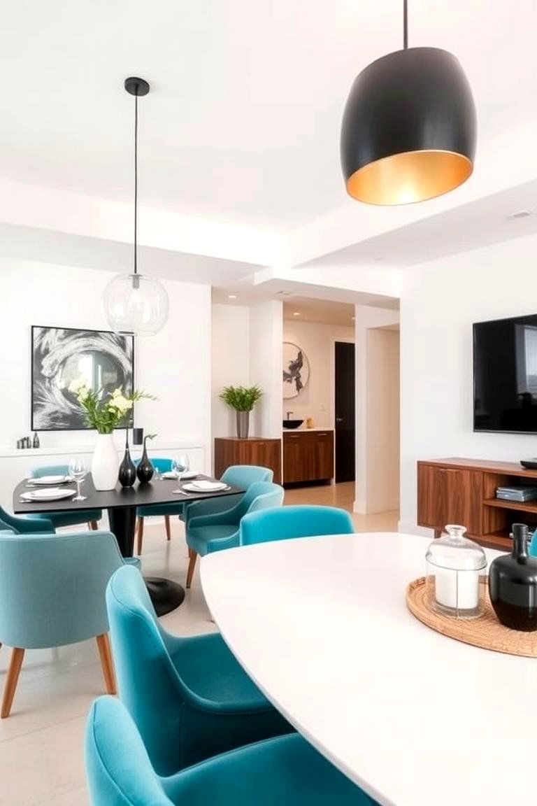 Contemporary Teal Dining Room - 24 Teal Dining Room Ideas