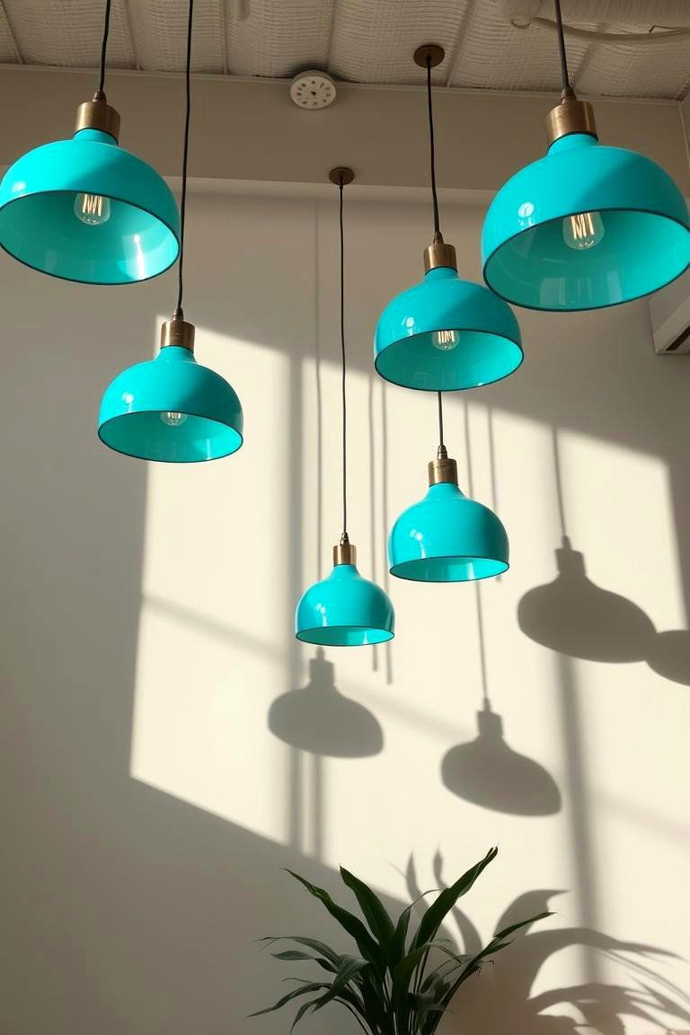 Contemporary Turquoise Lighting - 24 Turquoise Bedroom Ideas