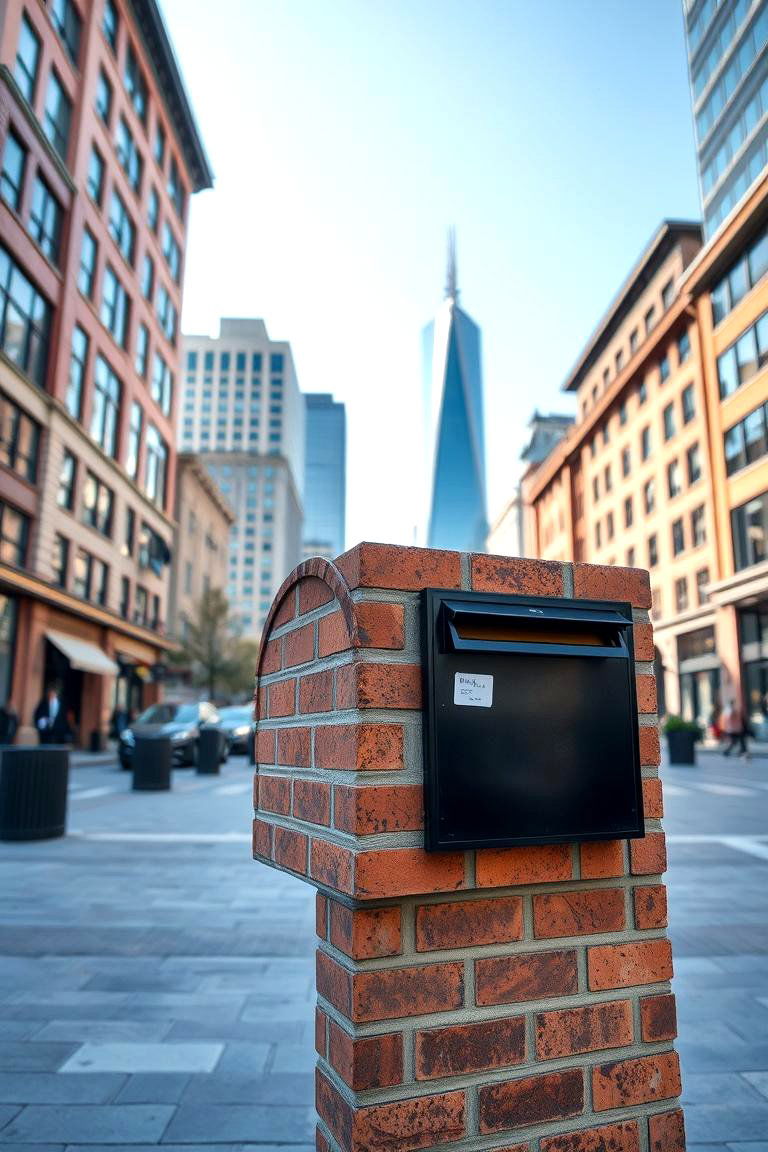 Contemporary Urban Brick Mailbox - 24 Brick Mailbox Ideas