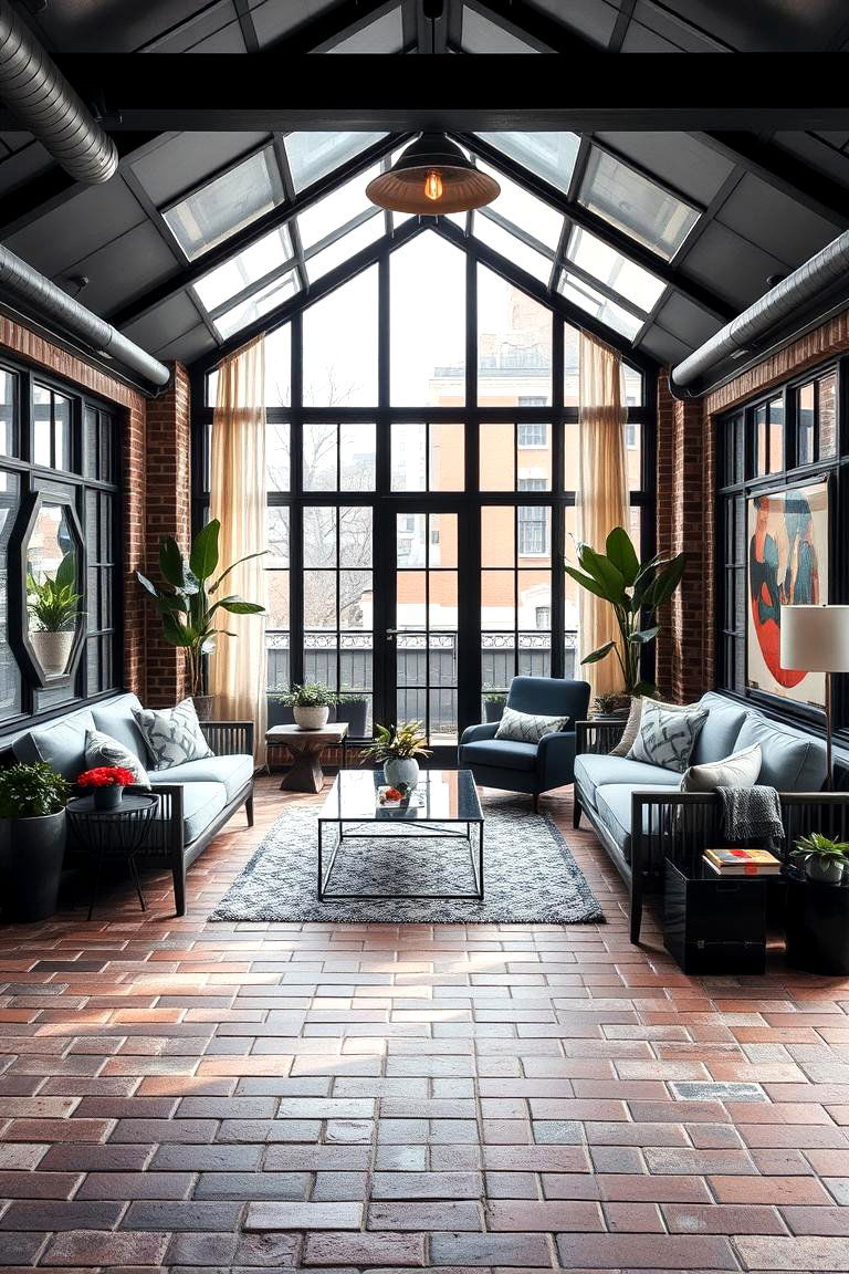 Contemporary Urban Escape - 24 Brick Floor Sunroom Ideas