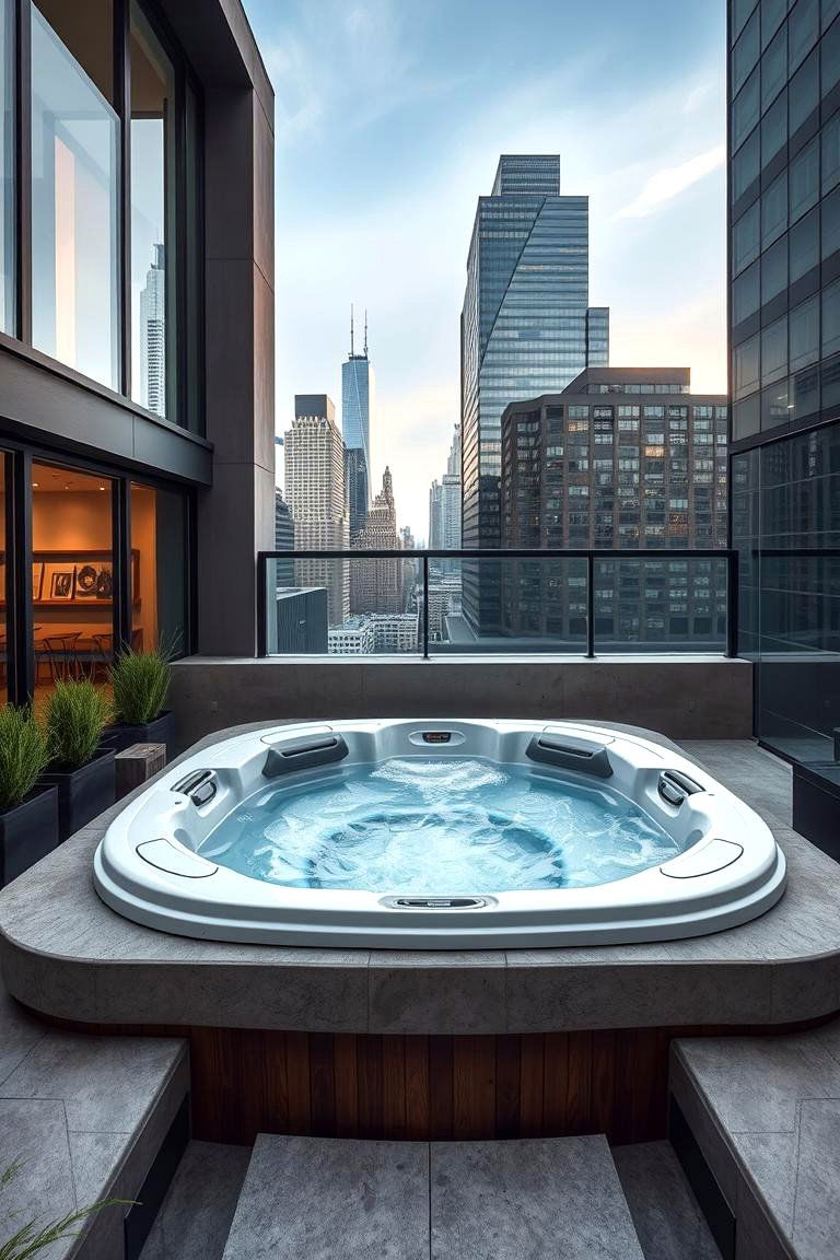 Contemporary Urban Hideaway - 24 Hot Tub Enclosure Ideas