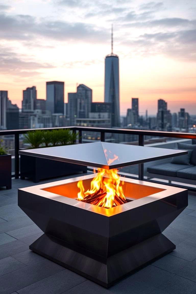 Contemporary Urban Metal Fire Pit - 24 Metal Fire Pit Ideas
