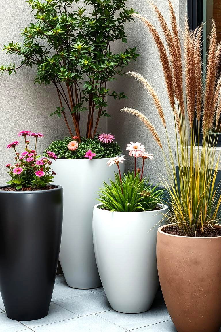 Contemporary Urban Oasis - 24 Corner Garden Ideas With Pots