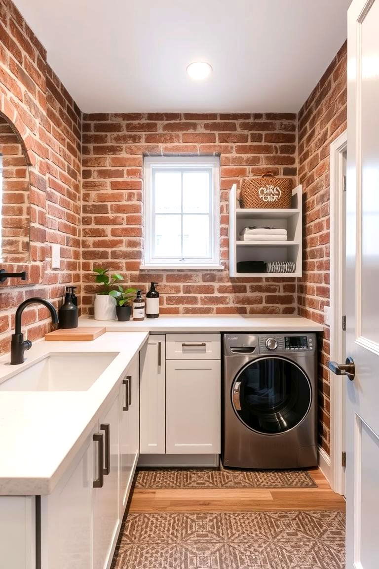 Contemporary Urban - 24 Brick Floor Laundry Room Ideas