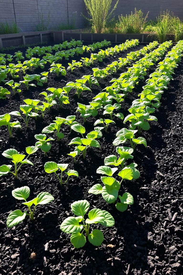 Contemporary Vegetable Patch - 24 Black Mulch Landscaping Ideas