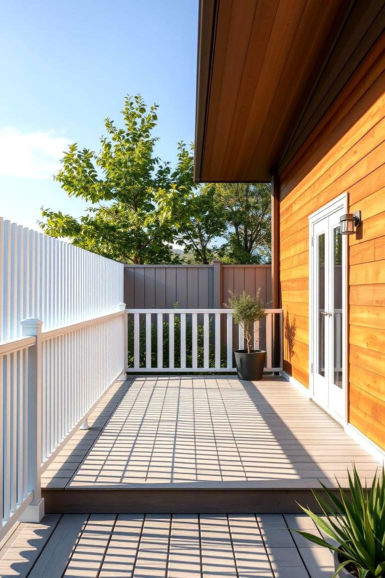 Contemporary Vinyl Fencing - 24 Deck Privacy Ideas