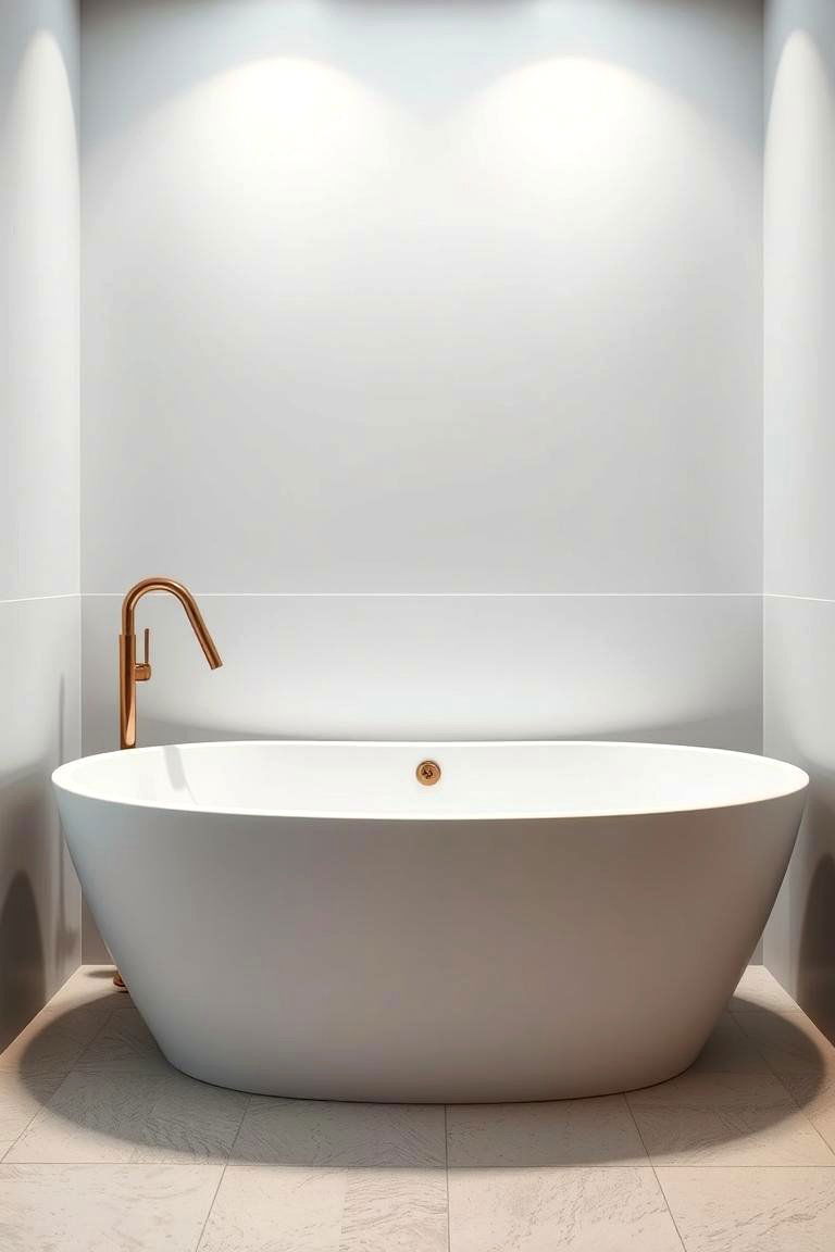 Contemporary White Bathtub with Brown Accents - 24 Brown and White Bathroom Ideas