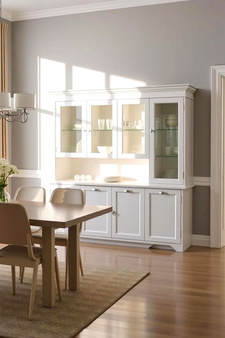Contemporary White Hutch - 24 Dining Room Hutch Ideas