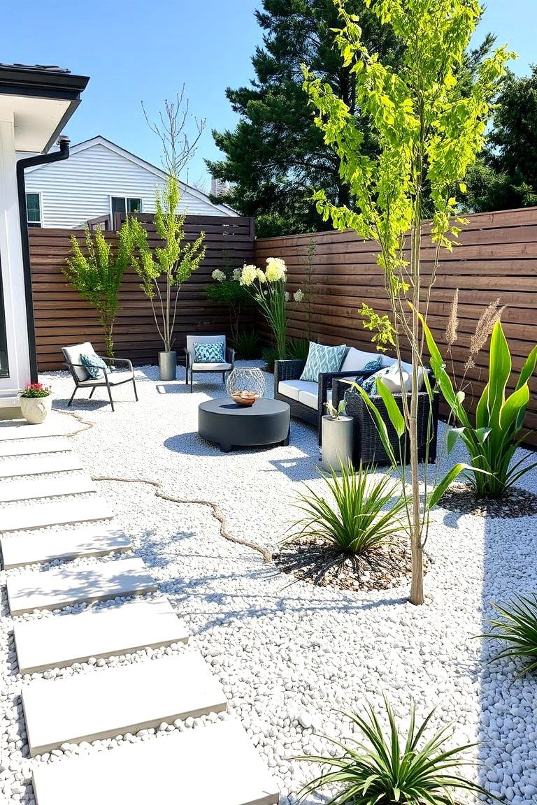 Contemporary White Mulch Patio - 24 mulch patio ideas