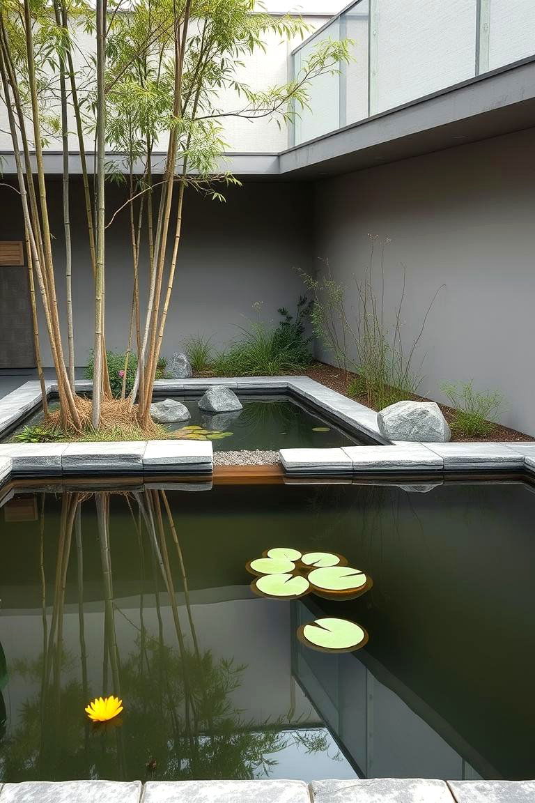 Contemporary Zen Pond - 24 Backyard Pond Ideas