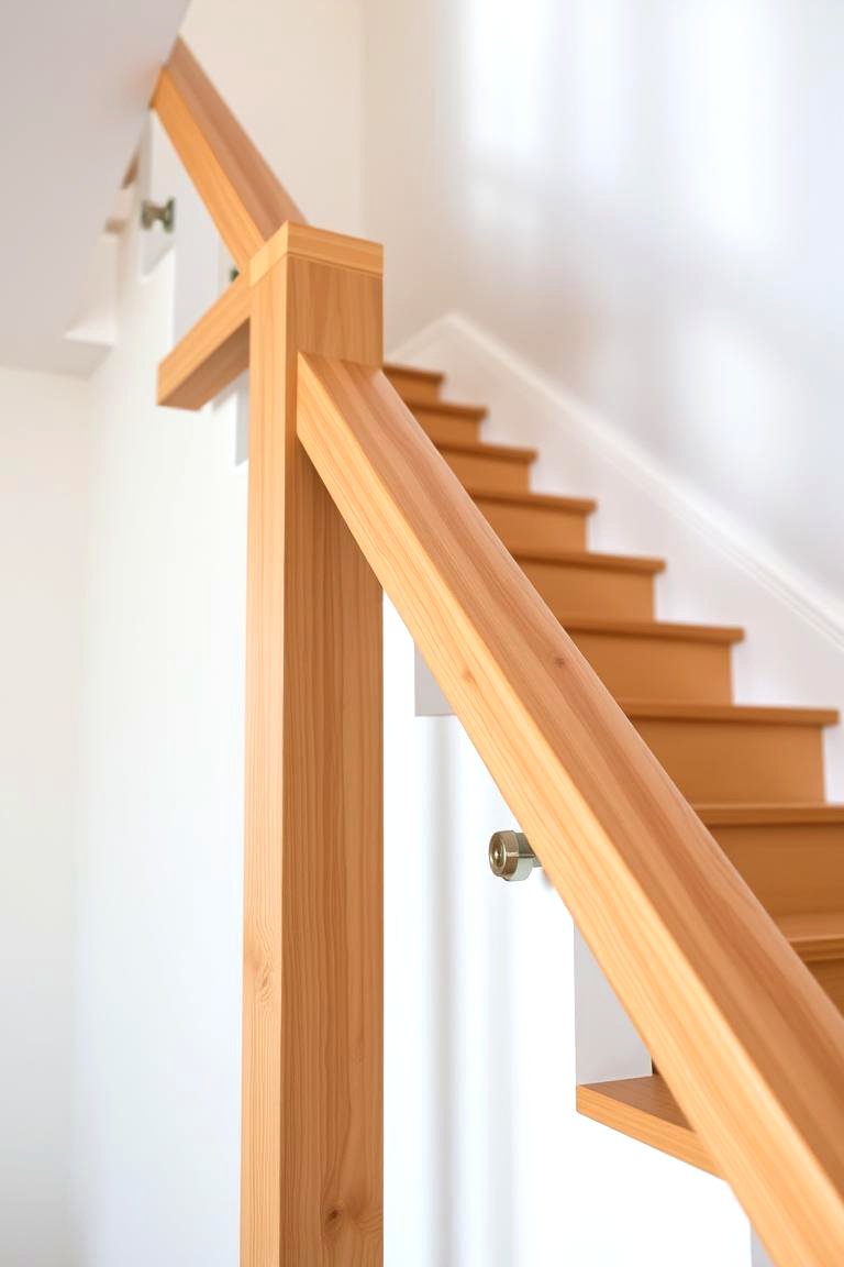 Continuous Wooden Handrail - 24 Wood Stair Railing Ideas