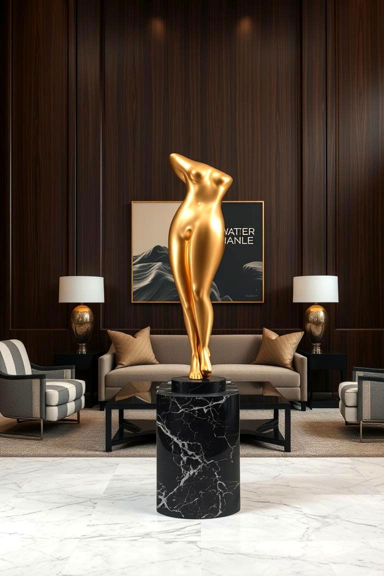 Contrasting Black and White Color Palette - 24 Art Deco Living Room Ideas