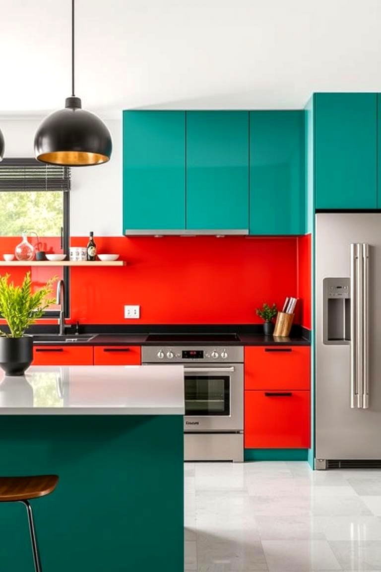 Contrasting Color Blocks - 24 Kitchen Wainscoting Ideas