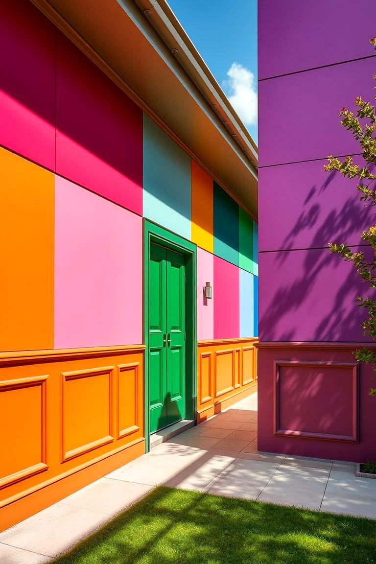 Contrasting Color Blocks - 24 Exterior Wainscoting Ideas