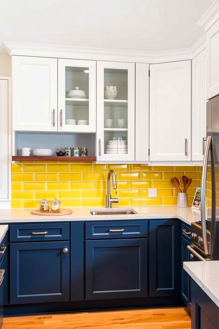 Contrasting Colors for Visual Interest - 24 U Shaped Kitchen Ideas