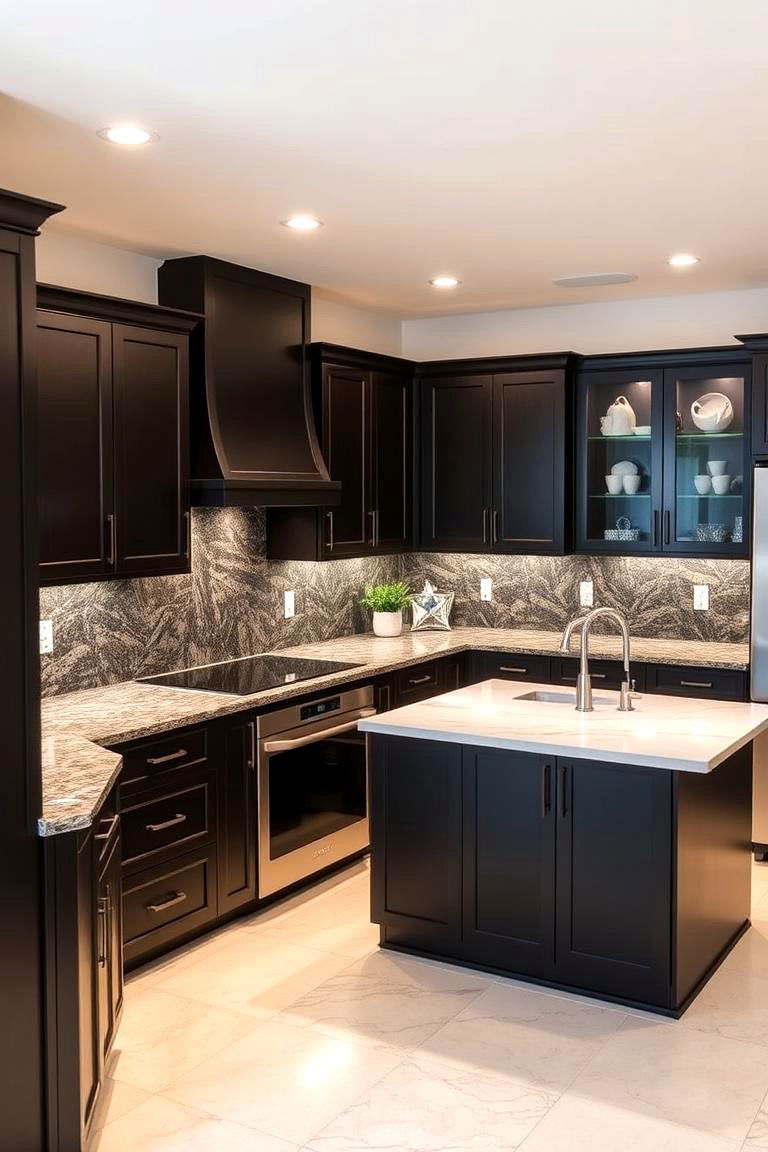Contrasting Countertops for a Bold Statement - 24 l shaped kitchen ideas