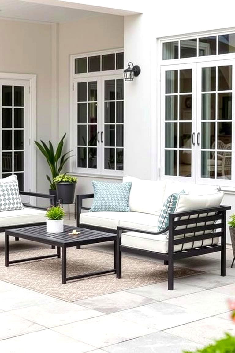 Contrasting Outdoor Furniture - 24 Black and White Patio Ideas