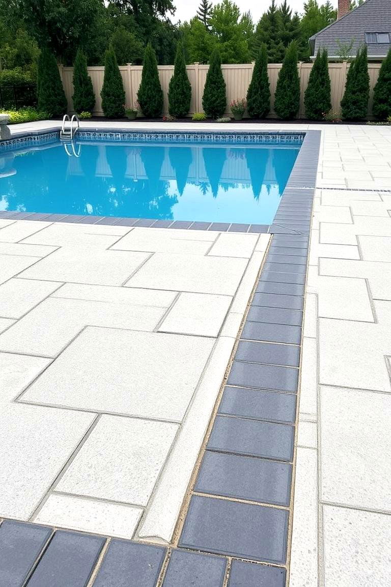 Contrasting Paver Borders for Definition - 24 Pavers Around Pool Ideas