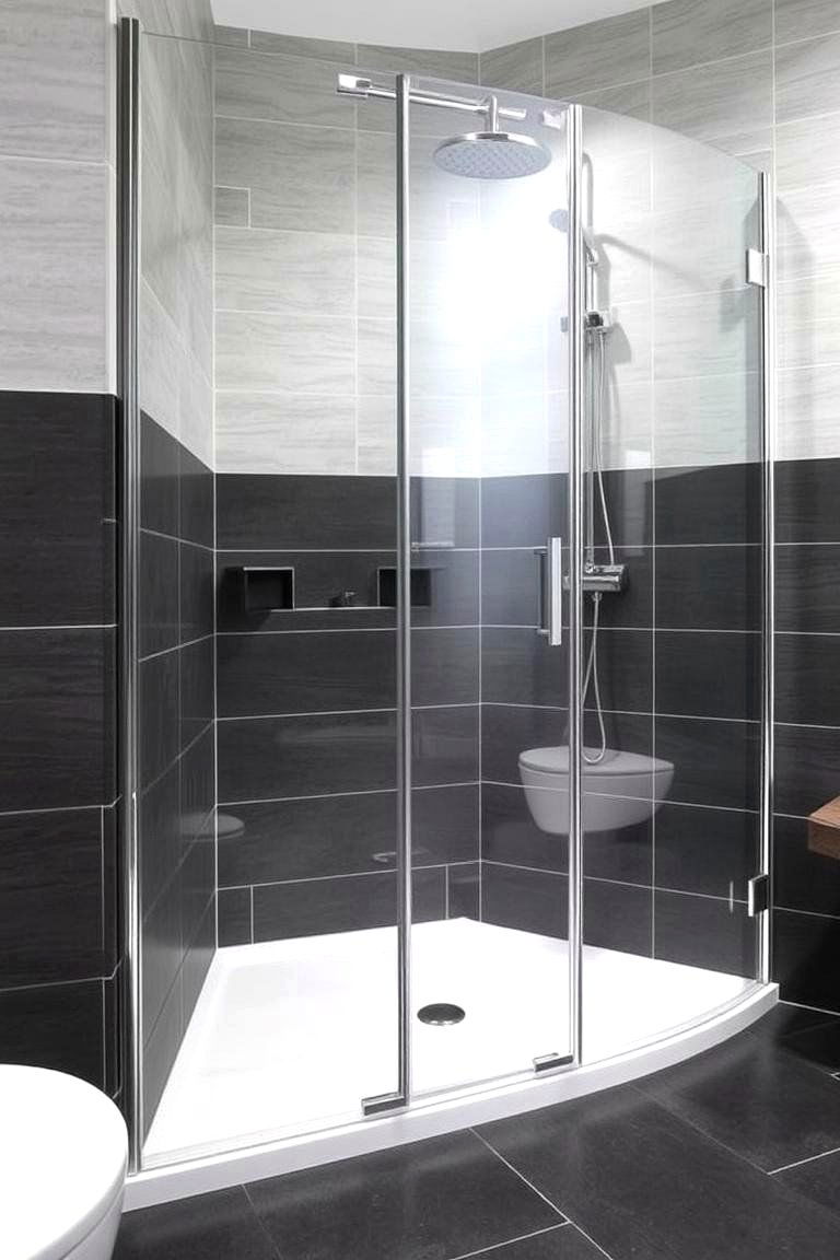 Contrasting Shower Tile - 24 Modern Shower Ideas