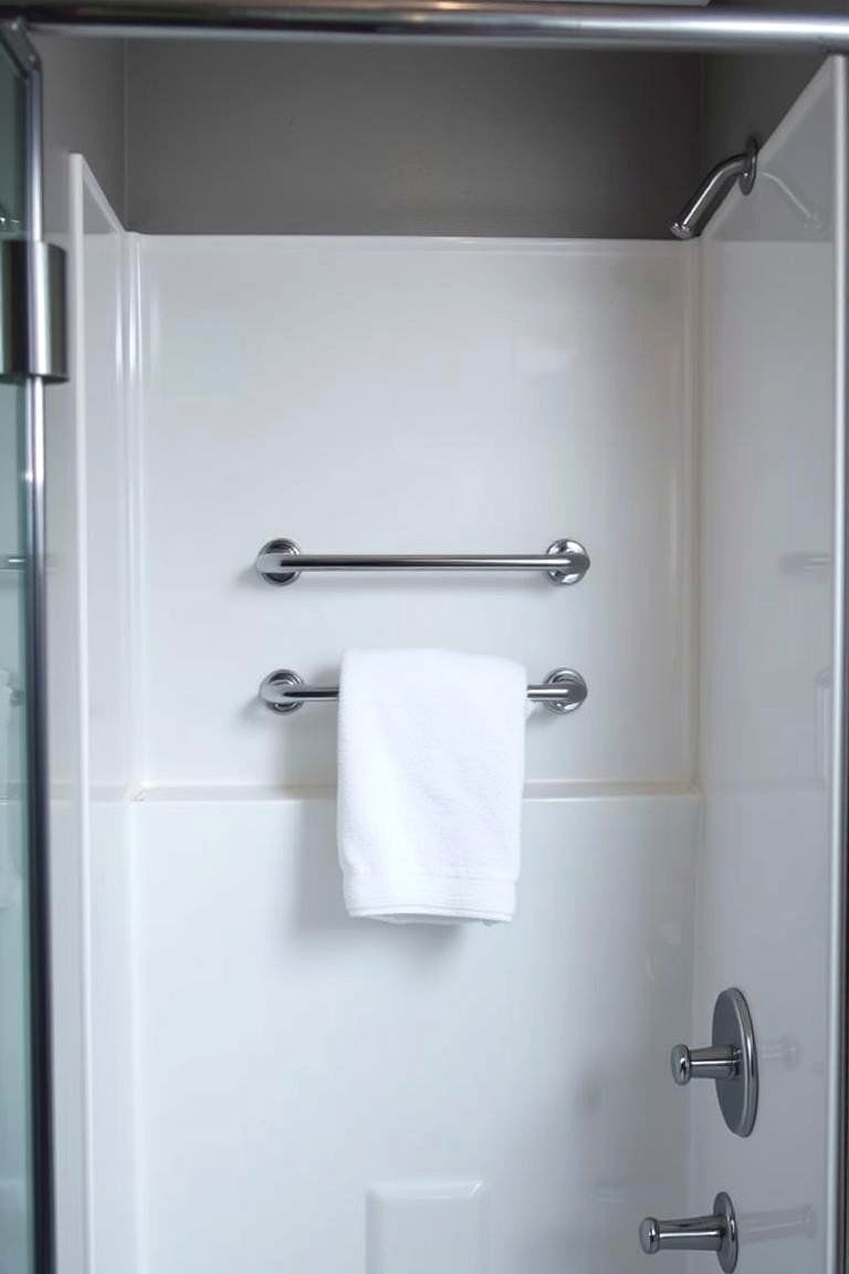 Convenient Half Wall with a Towel Bar - 24 Half-wall Shower Ideas