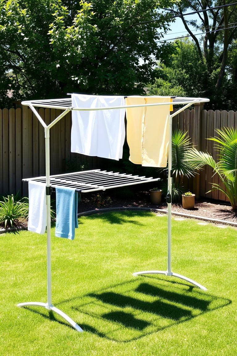 Convertible Clothesline and Drying Rack Combo - 24 Outdoor Clothesline Ideas