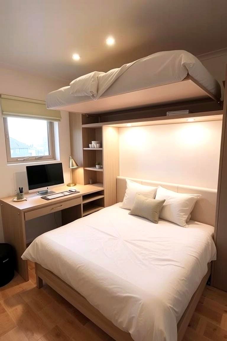 Convertible Corner Bed with Hidden Desk - 24 Corner Bed Ideas