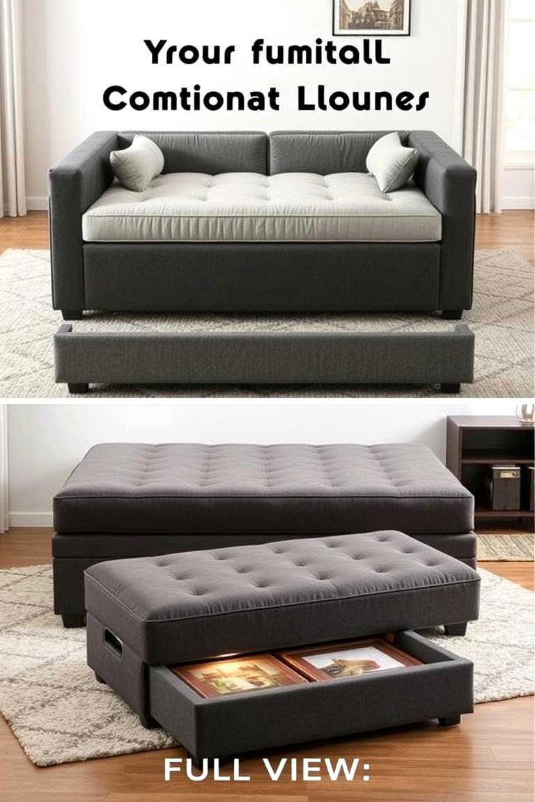 Convertible Ottoman Lounge - 24 Bedroom Seating Area Ideas